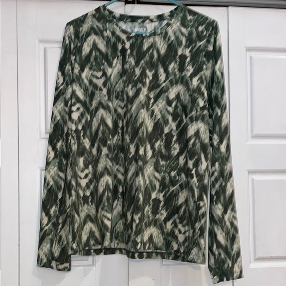 Duluth Trading Co Green Graphic Long Sleeve Blouse - Picture 1 of 3